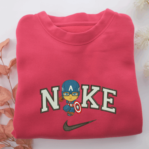 Nike Chibi Captain America Nike Embroidered Sweatshirt, Nike Movie Inspired, Best Gifts Idea For Him Her - Image 5
