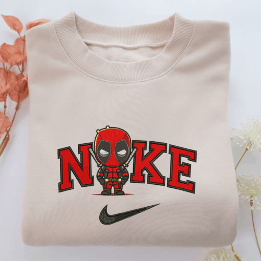 Nike Chibi Deadpool Nike Embroidered Sweatshirt, Nike Movie Inspired, Best Gifts Idea For Him Her