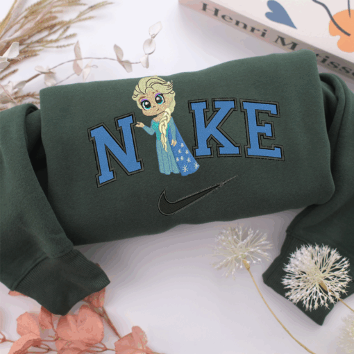 Nike Chibi Elsa Nike Embroidered Sweatshirt, Nike Movie Inspired, Best Gifts Idea For Him Her - Image 3