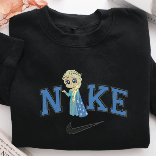 Nike Chibi Elsa Nike Embroidered Sweatshirt, Nike Movie Inspired, Best Gifts Idea For Him Her - Image 2