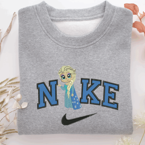 Nike Chibi Elsa Nike Embroidered Sweatshirt, Nike Movie Inspired, Best Gifts Idea For Him Her - Image 5