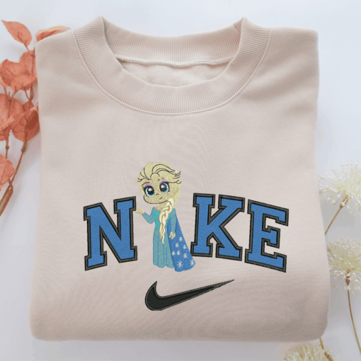 Nike Chibi Elsa Nike Embroidered Sweatshirt, Nike Movie Inspired, Best Gifts Idea For Him Her