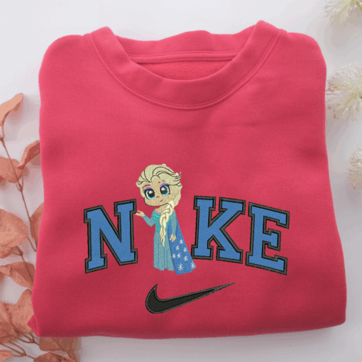 Nike Chibi Elsa Nike Embroidered Sweatshirt, Nike Movie Inspired, Best Gifts Idea For Him Her - Image 4