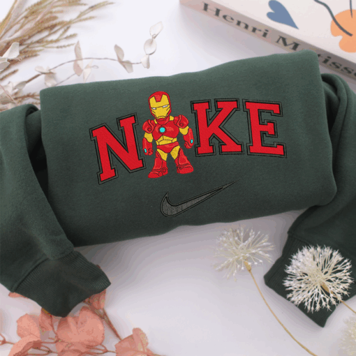 Nike Chibi Iron Man Nike Embroidered Sweatshirt, Nike Movie Inspired, Best Gifts Idea For Him Her - Image 3