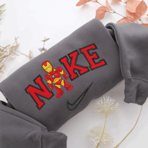 Nike Chibi Iron Man Nike Embroidered Sweatshirt, Nike Movie Inspired, Best Gifts Idea For Him Her - Image 4