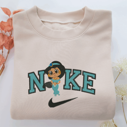 Nike Chibi Jasmine Nike Embroidered Sweatshirt, Nike Movie Inspired, Best Gifts Idea For Him Her