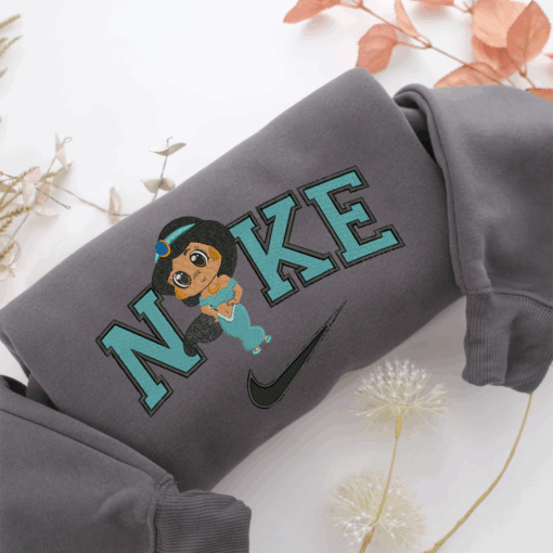 Nike Chibi Jasmine Nike Embroidered Sweatshirt, Nike Movie Inspired, Best Gifts Idea For Him Her - Image 4