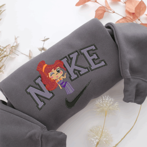 Nike Chibi Megara Nike Embroidered Sweatshirt, Nike Movie Inspired, Best Gifts Idea For Him Her - Image 4