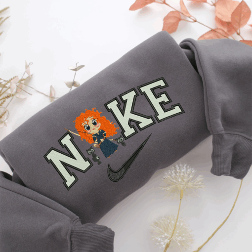 Nike Chibi Princess Merida Nike Embroidered Sweatshirt, Nike Movie Inspired, Best Gifts Idea For Him Her - Image 4