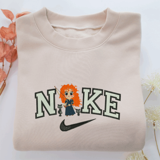 Nike Chibi Princess Merida Nike Embroidered Sweatshirt, Nike Movie Inspired, Best Gifts Idea For Him Her