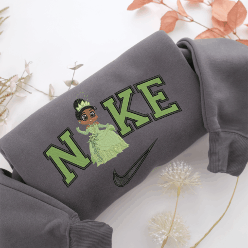 Nike Chibi Princess Tiana Nike Embroidered Sweatshirt, Nike Movie Inspired, Best Gifts Idea For Him Her - Image 4