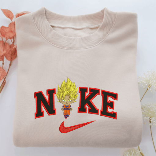 Nike Chibi Saiyan Goku Nike Embroidered Sweatshirt, Nike Movie Inspired, Best Gifts Idea For Him Her