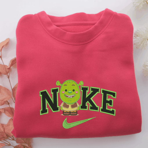 Nike Chibi Shrek Nike Embroidered Sweatshirt, Nike Movie Inspired, Best Gifts Idea For Him Her - Image 5