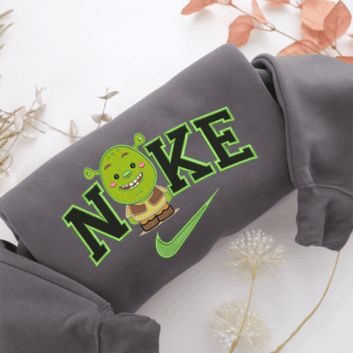 Nike Chibi Shrek Nike Embroidered Sweatshirt, Nike Movie Inspired, Best Gifts Idea For Him Her - Image 4