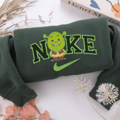 Nike Chibi Shrek Nike Embroidered Sweatshirt, Nike Movie Inspired, Best Gifts Idea For Him Her - Image 3