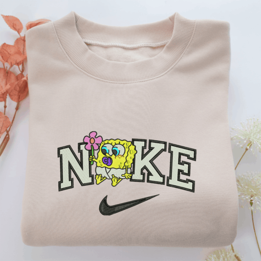 Nike Chibi SpongeBob Nike Embroidered Sweatshirt, Nike Movie Inspired, Best Gifts Idea For Him Her
