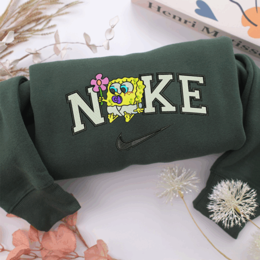Nike Chibi SpongeBob Nike Embroidered Sweatshirt, Nike Movie Inspired, Best Gifts Idea For Him Her - Image 3