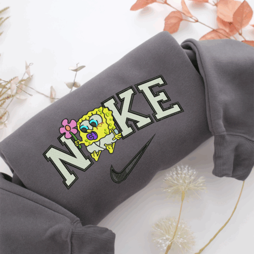 Nike Chibi SpongeBob Nike Embroidered Sweatshirt, Nike Movie Inspired, Best Gifts Idea For Him Her - Image 4