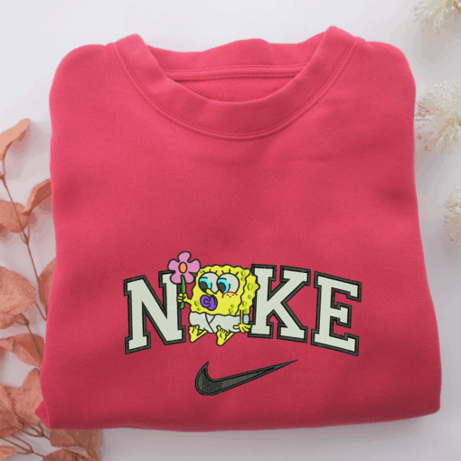 Nike Chibi SpongeBob Nike Embroidered Sweatshirt, Nike Movie Inspired, Best Gifts Idea For Him Her - Image 5