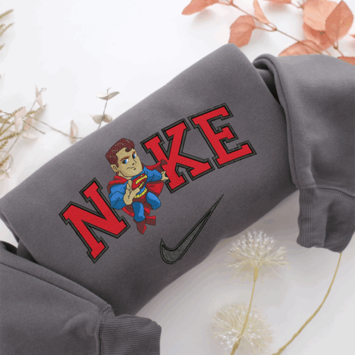 Nike Chibi Superman Nike Embroidered Sweatshirt, Nike Movie Inspired, Best Gifts Idea For Him Her - Image 4