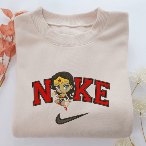 Nike Chibi Wonder Woman Nike Embroidered Sweatshirt, Nike Movie Inspired, Best Gifts Idea For Him Her