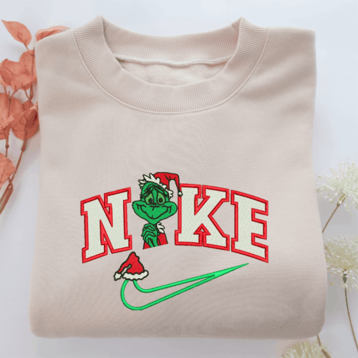 Nike Christmas Grinch Nike Embroidered Sweatshirt, Nike Movie Inspired, Best Gifts Idea For Him Her