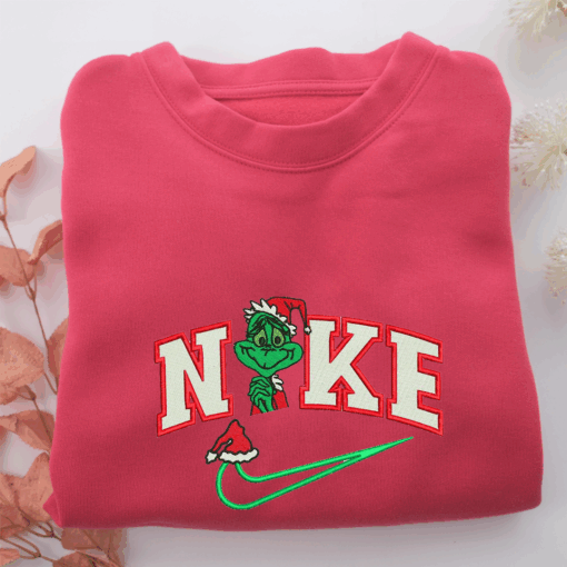 Nike Christmas Grinch Nike Embroidered Sweatshirt, Nike Movie Inspired, Best Gifts Idea For Him Her - Image 5