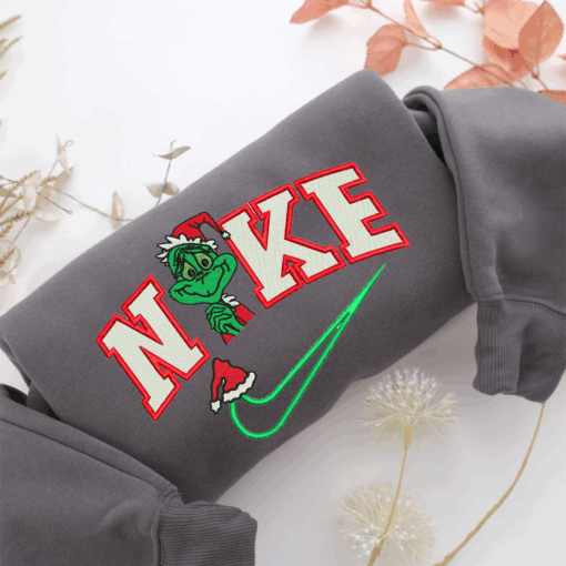 Nike Christmas Grinch Nike Embroidered Sweatshirt, Nike Movie Inspired, Best Gifts Idea For Him Her - Image 4