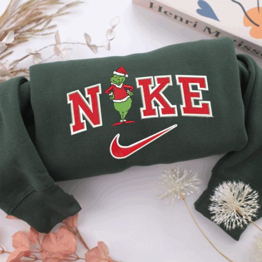 Nike Christmas Grinch V2 Nike Embroidered Sweatshirt, Nike Movie Inspired, Best Gifts Idea For Him Her - Image 3