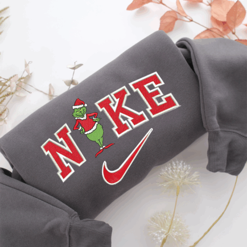 Nike Christmas Grinch V2 Nike Embroidered Sweatshirt, Nike Movie Inspired, Best Gifts Idea For Him Her - Image 4