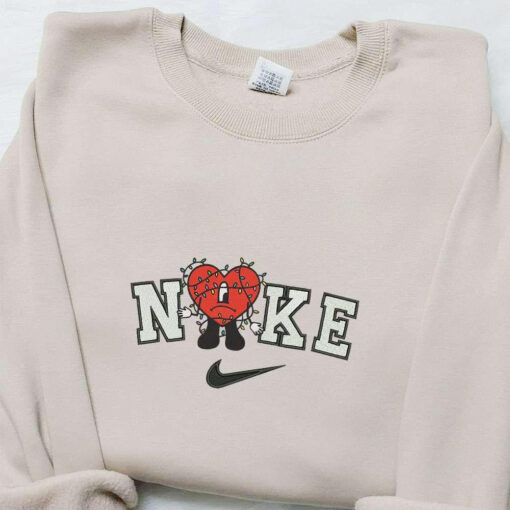 Nike Christmas X Bad Bunny Christmas Light Embroidered Sweatshirt Christmas Embroidered Shirt Best Christmas Gift Ideas