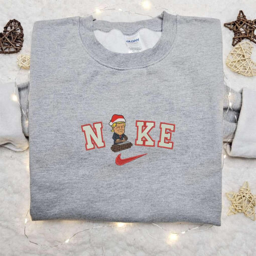 Nike Christmas x Chibi Donald Trump Embroidered Sweatshirt Christmas Embroidered Shirt Best Christmas Gift Ideas