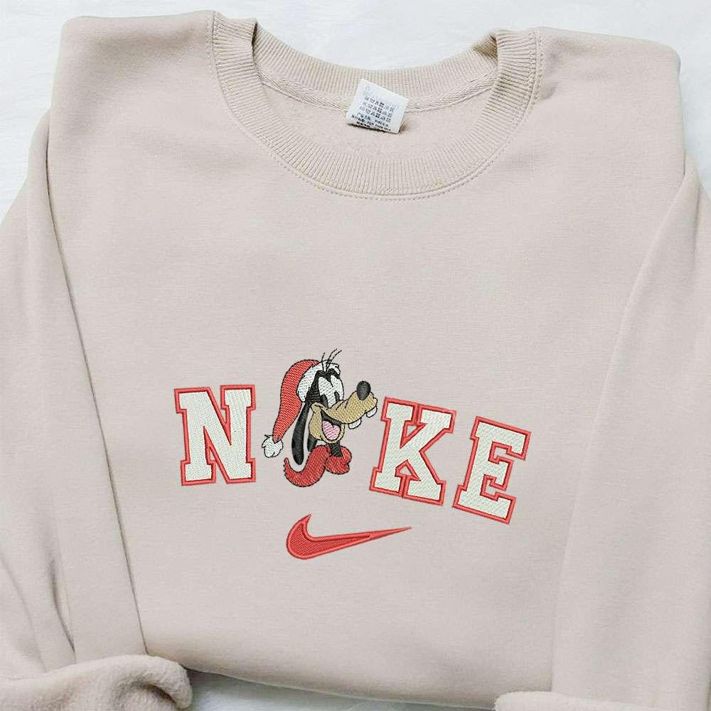 Nike Christmas X Goofy Head Embroidered Sweatshirt Disney Movie Christmas Embroidered Shirt Best Christmas Gift Ideas
