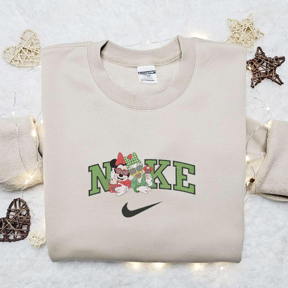 Nike Christmas X Minnie And Daisy Couple Embroidered Sweatshirt Movie Christmas Embroidered Shirt Best Christmas Gift Ideas