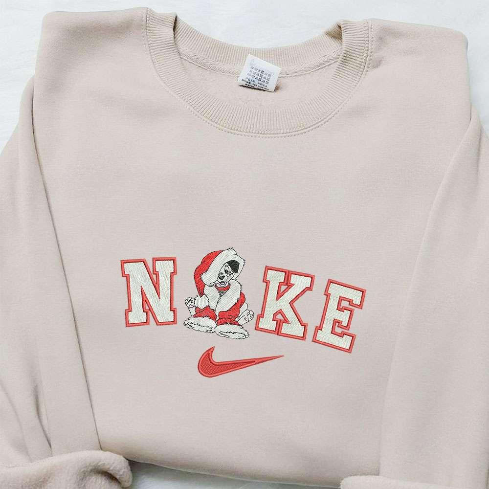 Nike Christmas X Patch Dog Embroidered Sweatshirt Walt Disney Christmas Embroidered Shirt Best Christmas Gift Ideas