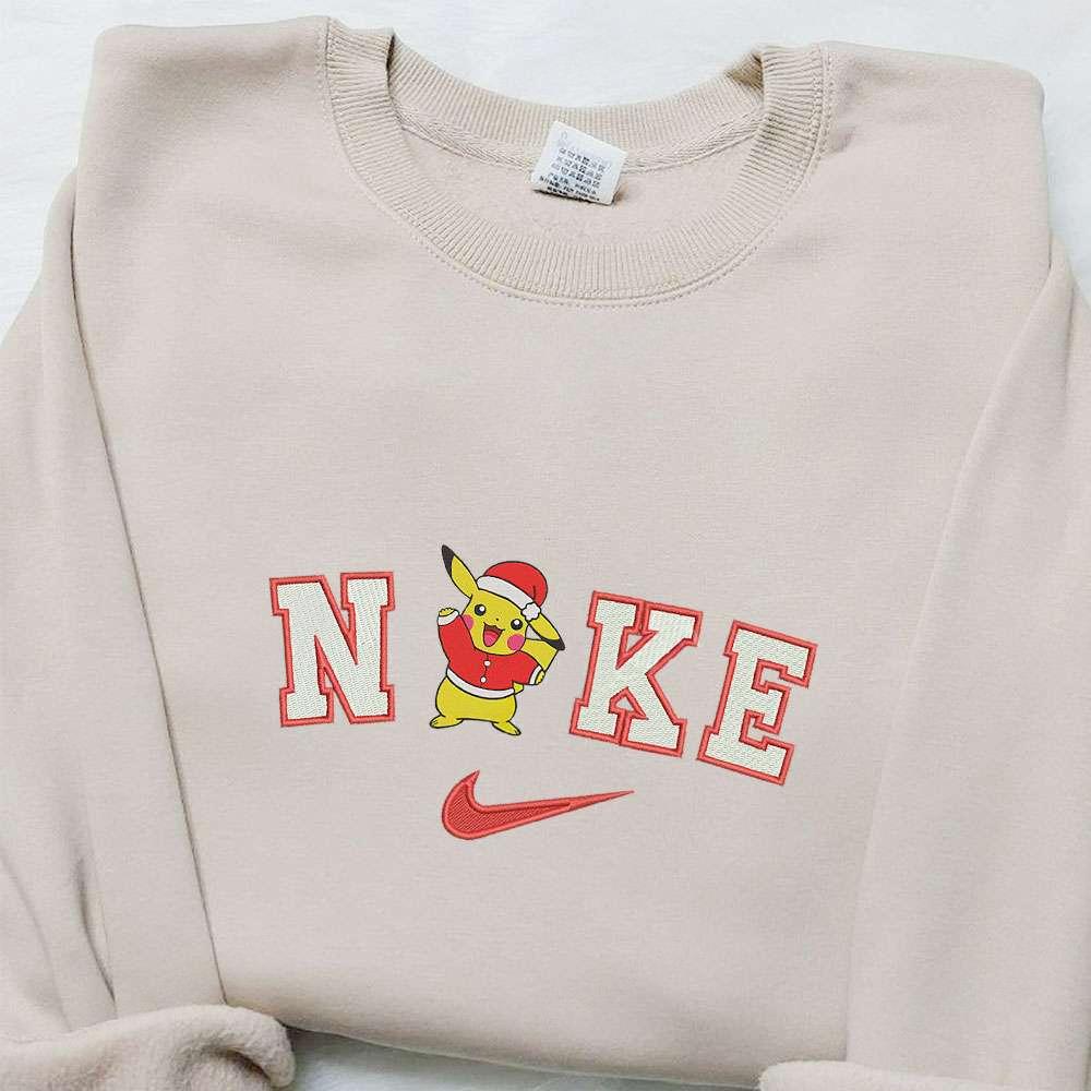 Nike Christmas X Pikachu Embroidered Sweatshirt Movie Christmas Embroidered Shirt Best Christmas Gift Ideas
