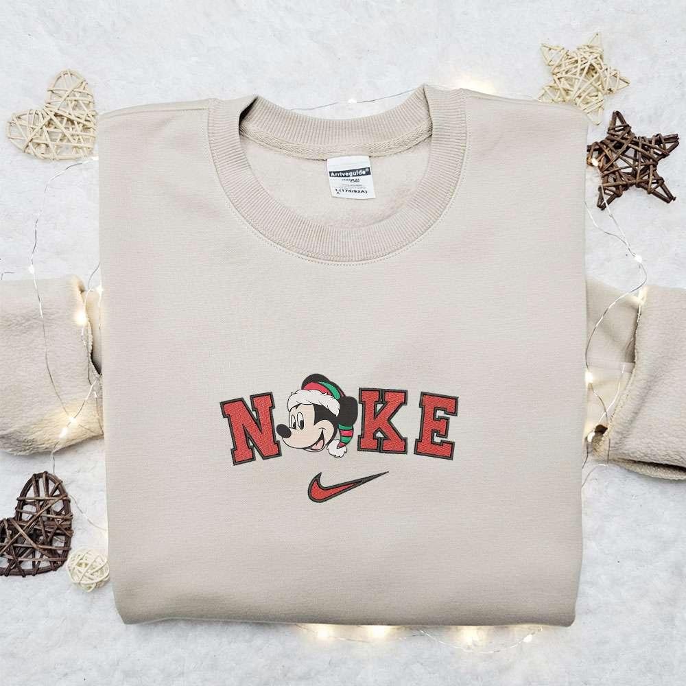 Nike Christmas X Retro Mickey Reinder Head Hat Embroidered Sweatshirt Disney Characters Movie Merry Christmas Embroidered Shirt Best Christmas Day Gift Ideas