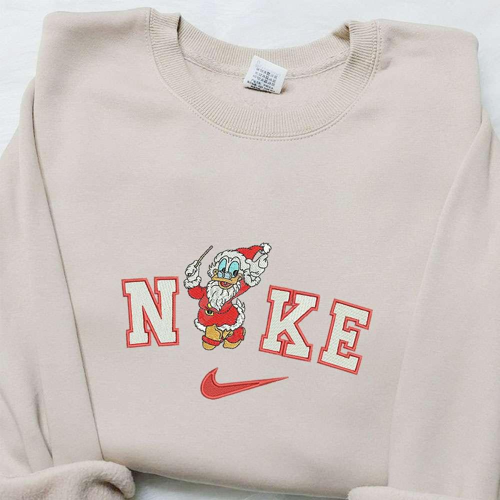 Nike Christmas X Scrooge Mcduck Embroidered Sweatshirt Movie Christmas Embroidered Shirt Best Christmas Gift Ideas