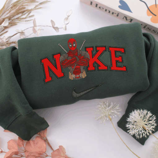 Nike Deadpool Half Nike Embroidered Sweatshirt, Nike Movie Inspired, Best Gifts Idea For Him Her - Image 3