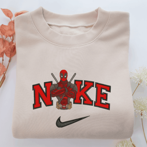 Nike Deadpool Half Nike Embroidered Sweatshirt, Nike Movie Inspired, Best Gifts Idea For Him Her