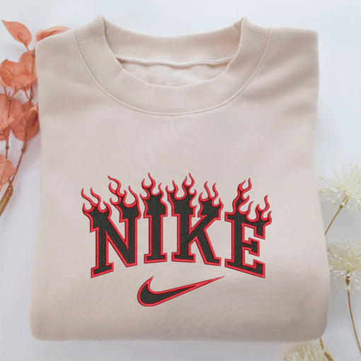Nike Fire Effect Nike Embroidered Sweatshirt, Nike Movie Inspired, Best Gifts Idea For Him Her  - 4 Size_s