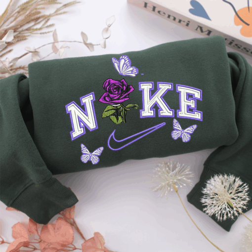 Nike Flower Nike Embroidered Sweatshirt, Nike Movie Inspired, Best Gifts Idea For Him Her - Image 3