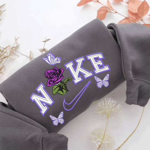 Nike Flower Nike Embroidered Sweatshirt, Nike Movie Inspired, Best Gifts Idea For Him Her - Image 4