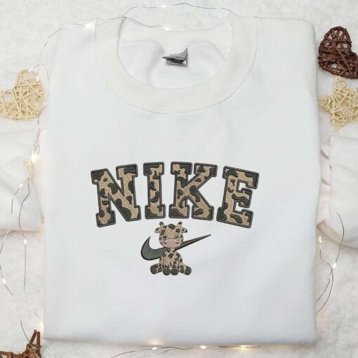 Nike Giraffe Embroidered Shirt Nike Inspired Embroidered Shirt Animal Embroidered Shirt