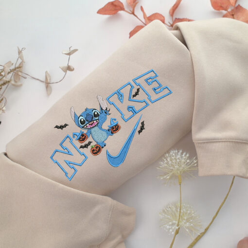 Nike Halloween Stitch Embroidery, Disneyland Embroidered Sweatshirt, Movie Disney Inspired, Best Gifts Idea For Him Her