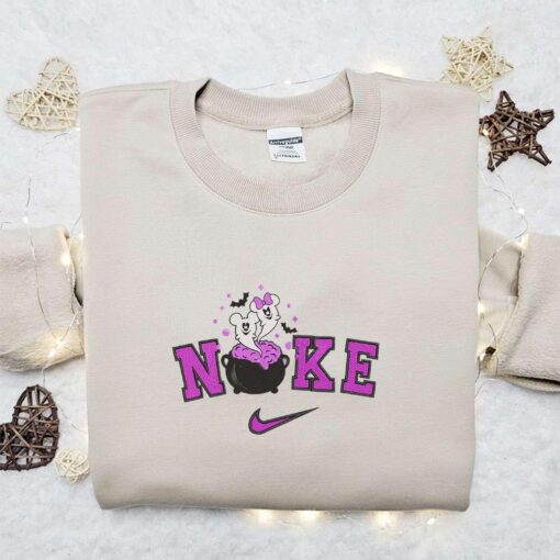 Nike Halloween x Mickey and Minnie Ghost Embroidered Sweatshirt Walt Disney Characters Embroidered Shirt Best Halloween Gift Ideas