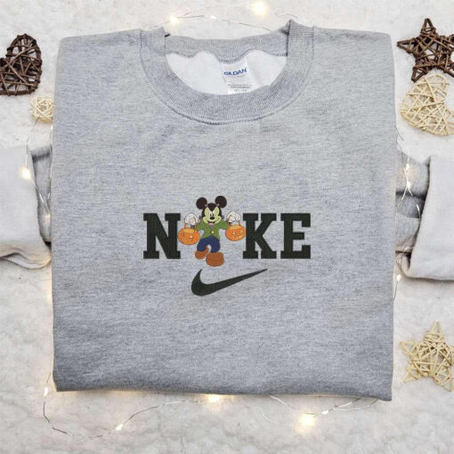 Nike Halloween x Mickey Frankenstein Embroidered Sweatshirt Walt Disney Characters Embroidered Shirt Best Halloween Gift Ideas