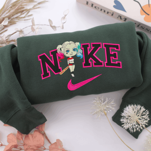 Nike Harley Quinn Chibi Nike Embroidered Sweatshirt, Nike Movie Inspired, Best Gifts Idea For Him Her - Image 3