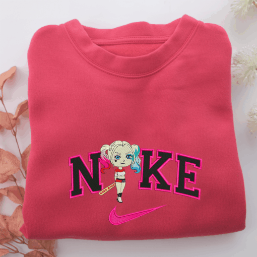 Nike Harley Quinn Chibi Nike Embroidered Sweatshirt, Nike Movie Inspired, Best Gifts Idea For Him Her - Image 5