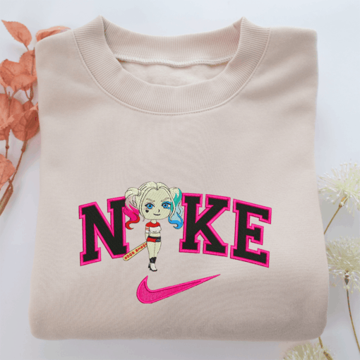 Nike Harley Quinn Chibi Nike Embroidered Sweatshirt, Nike Movie Inspired, Best Gifts Idea For Him Her